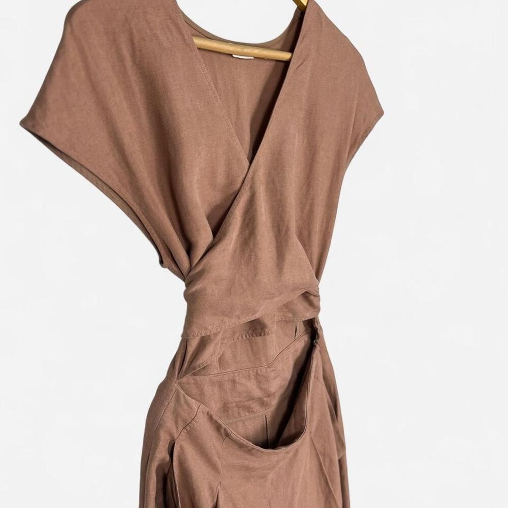 Wilfred Womens Wrap/Wide Leg Jumpsuit Sz. 6 Cotton/Linen Boho Minimalist 90s - Picture 4 of 8